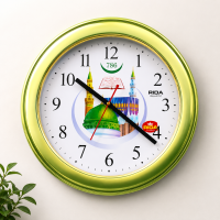 Premium Green Islamic Wall Clock with Madina Design | Quartz Analog Wall Clock
