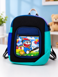 Doraemon Print Multicolor Kids School & Nursery Backpack