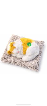 Sleeping Breathing Plush Cat Toy with Cushion | Interactive Soft Fur Pet Toy