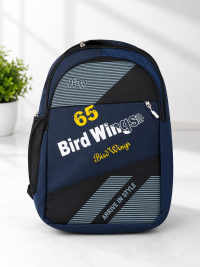 Bird Wings Navy Blue & Black Printed Unisex School & Casual Backpack