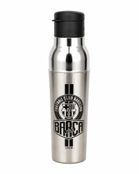 FC Barcelona Stainless Steel Vacuum Insulated Water Bottle | Leakproof Hot & Cold Flask | Silver & Black