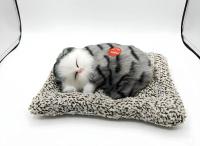 Sleeping Breathing Plush Cat Toy with Cushion with Cushion