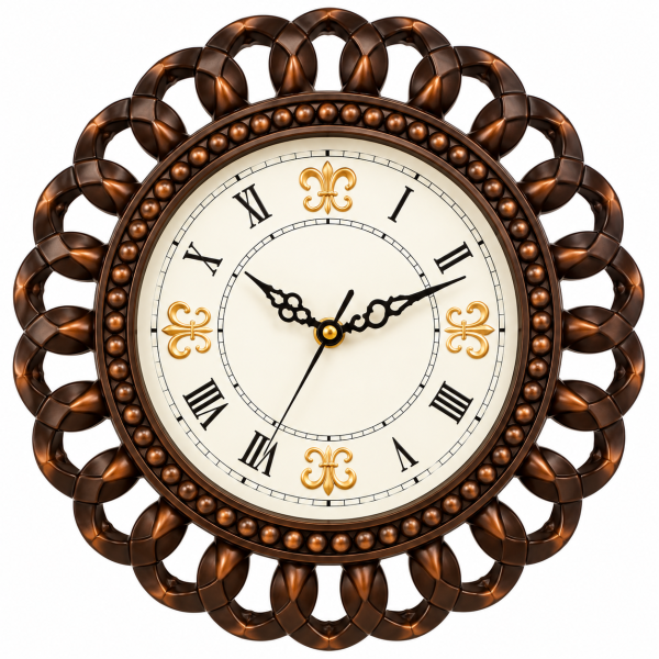 Antique Designer Round Wall Clock with Braided Loop Frame