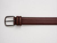 Classic Men's Brown Leather Belt with Metal Pin Buckle | Formal & Casual Waist Belt