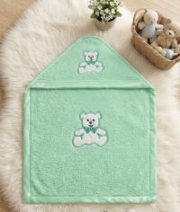Cute Teddy Bear Embroidered Baby Hooded Bath Towel / Wrapper
