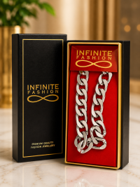 Infinite Fashion Silver Chunky Cuban Link Chain