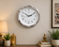 Premium Marble Finish Designer Wall Clock | Silent Quartz Analog Wall Clock for Home & Office