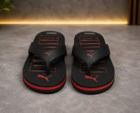 Puma Men's Black & Red Comfort Flip Flops | Lightweight Casual Thong Slippers