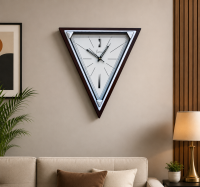 Premium Triangle Designer Wall Clock | Modern Geometric Quartz Wall Clock for Home & Office