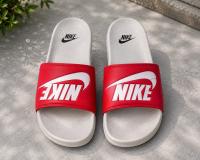 Men's Red & White Casual Slide Slippers | Soft Cushioned Lightweight Slip-On Sandals