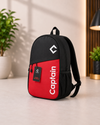 Casual Black & Red Backpack | Lightweight Water-Resistant School, College & Travel Bag