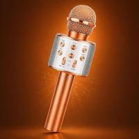 Wireless Bluetooth Kids Karaoke Microphone with Speaker, Age 3-12 | Rechargeable, LED Lights, Voice Effects, Music Player, Portable
