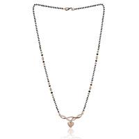 Nilu's Collection American Diamond Rose Gold Plated Designer Mangalsutra Pendant for Girls and Women (With Chain) (Style 1)