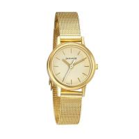 Sonata Essentials Quartz Analog Champagne Dial Gold Stainless Steel Strap Watch for Women - NT8096YM08