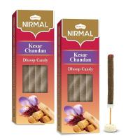 Shubhkart Nirmal Kesar Chandan Dhoop Candy 10N (Pack of 2) Natural Organic Dual Fragrance Dry Dhoop for Pooja, Meditation, Incense for Home, Festivals and Spiritual Events, (10N x 2) |Lighting |Diwali