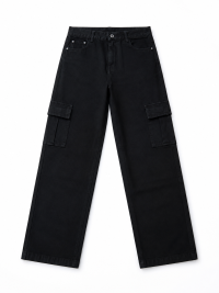 Men’s Black Cargo Pants | Multi-Pocket Regular Fit Casual Trousers