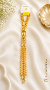 Gold-Plated Interlocking Link Chain Necklace