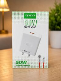 50W Super VOOC Fast Charger Adapter with USB Cable | High-Speed Mobile Charger