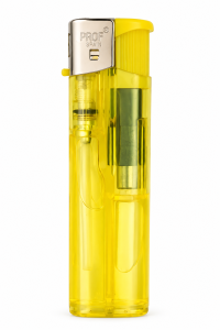 PROF Refillable Transparent Gas Cigarette Lighter | Windproof Pocket Lighter | Yellow