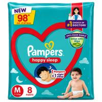 Pampers Happy Sleep Baby Diapers – Medium (M), 7–12 kg, 8 Pants