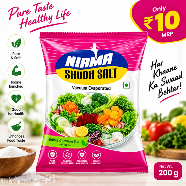 Nirma Shudh Salt Vacuum Evaporated Iodized Edible Common Salt – 200 g