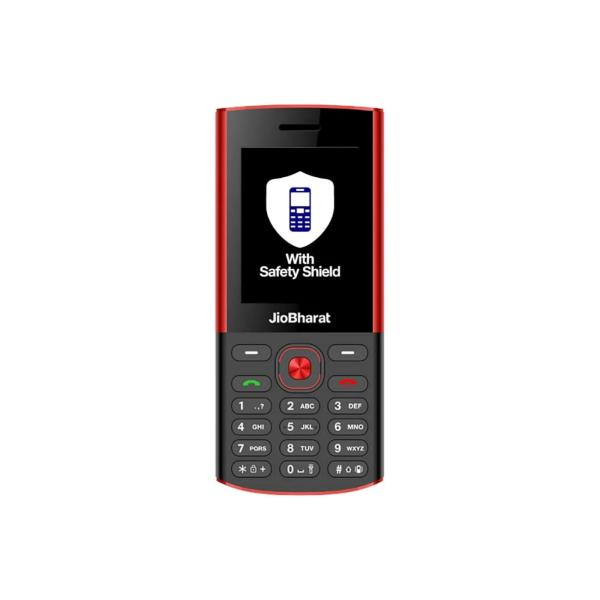 JioBharat Keypad Feature Phone with Safety Shield – Black & Red
