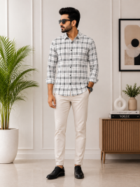 Men’s Full Sleeve Checked Casual Shirt – Stylish Regular Fit Shirt