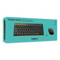 Logitech MK240 Nano Wireless Keyboard & Mouse Combo | 2.4GHz USB Nano Receiver | Compact