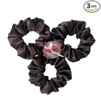 satin silk scrunchies set of 3 for women