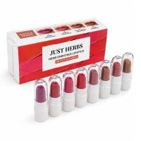 Just Herbs Herb Enriched Lipstick Kit | 8 Creamy Matte Shades | Travel Friendly & Richly Pigmented | Infused with Ashwagandha, Brahmi & Castor Oil | Curated for Indian Skin Tones