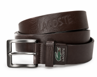 Lacoste Style Men's Brown PU Leather Belt with Premium Metal Pin Buckle