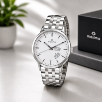 Maxima Men’s Stainless Steel Dress Watch