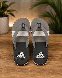 Adidas Men's Grey & Black Comfort Flip Flops | Lightweight Casual Thong Slippers