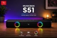 itel Musicbox S51 Wireless Soundbar Speaker – 10W Output, 2-Track Stereo Sound & RGB LED Lights