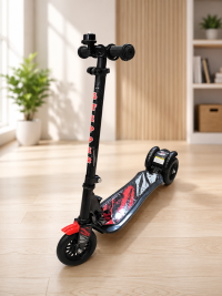STEPPER Kids 3-Wheel Foldable Kick Scooter – Adjustable Height Handlebar with Bell, Anti-Slip Deck & Rear Brake
