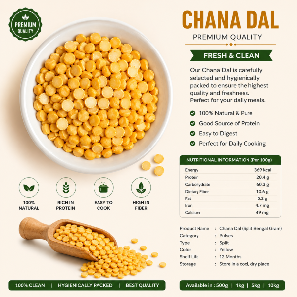 Premium Quality Chana Dal  – Fresh & Clean 1Kg
