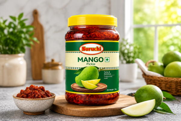Suruchi Mango Pickle - 1 Kg | Khatta Aam Ka Achar | Ready to Eat Mango Pickle | Authentic Indian Achar | Pure & Natural Ingredients