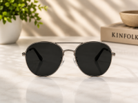 Vintage Round Silver Sunglasses