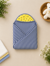 Soft Cotton Striped Hooded Baby Swaddle Blanket & Towel Wrapper