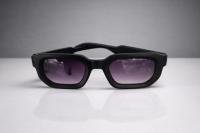 Premium Black Rectangle Sunglasses with Purple Gradient Lenses
