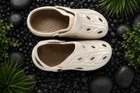 Unisex Cream Lightweight EVA Clogs | Breathable Slip-On Garden Shoes with Adjustable Heel Strap