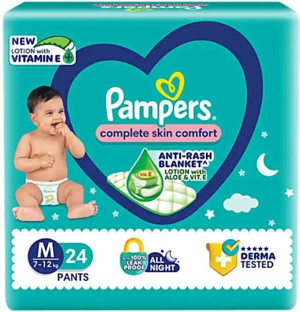 Pampers Baby Diaper Pants M Size (7–12 kg) – Soft & Comfortable Baby Diapers