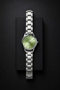 Elegant Green Dial Stainless Steel Watch