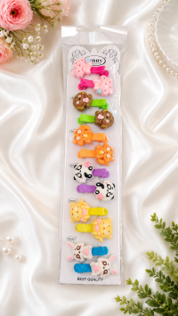 Cute Cartoon Animal and Floral Kids Hair Clip Set