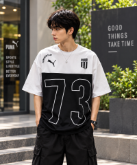 Men’s Oversized Color Block Graphic Print T-Shirt – 73 Design
