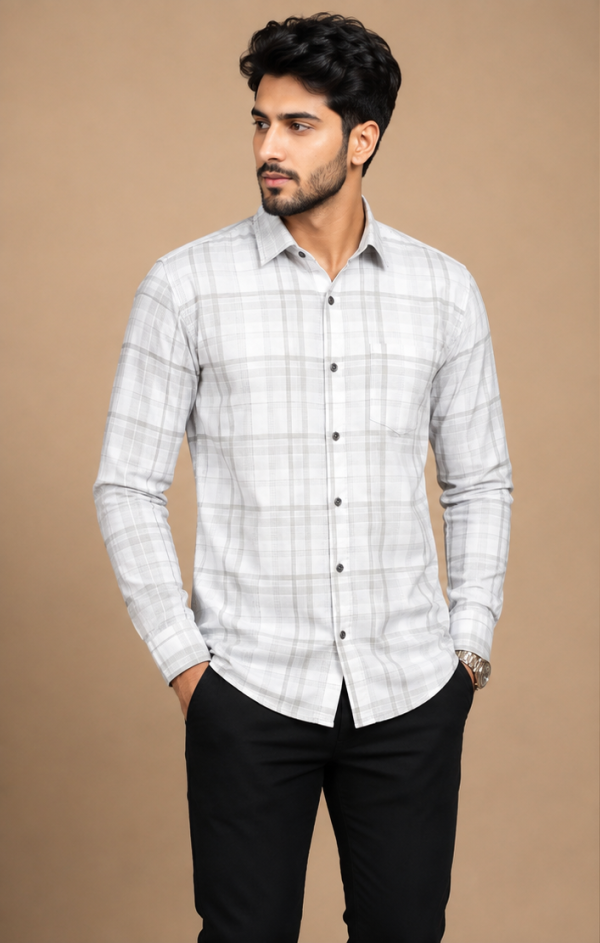 Men’s Classic Checkered Full Sleeve Casual Shirt – Stylish Plaid Design