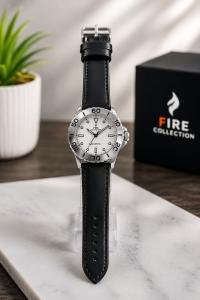 Fire Collection Sport Leather Strap Watch