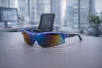 Premium Blue Wraparound Sports Sunglasses | UV400 Mirror Lens | Lightweight Outdoor Eyewear
