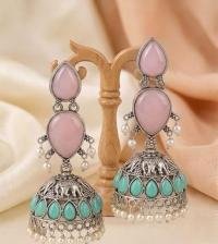 Oxidised Silver Elephant Design Jhumka Earrings for Women