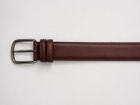 Classic Men's Brown Leather Belt with Metal Pin Buckle | Formal & Casual Waist Belt